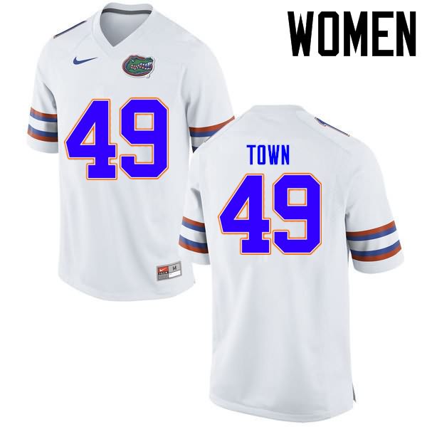 NCAA Florida Gators Cameron Town Women's #49 Nike White Stitched Authentic College Football Jersey SSS4064FW